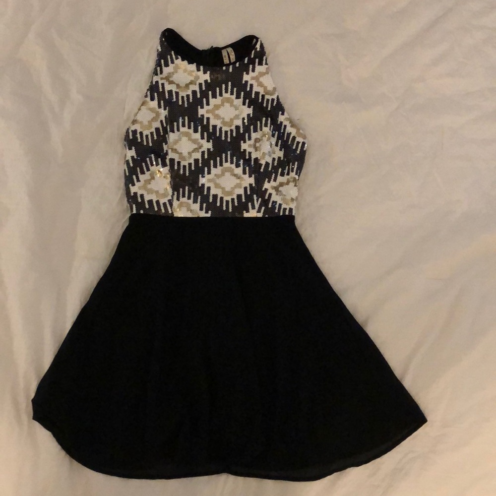 Black and Gold Sequin top dress